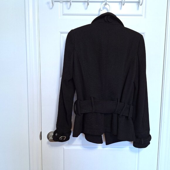 Zara TRF black wool blend jacket with cute floral lining - Picture 13 of 17